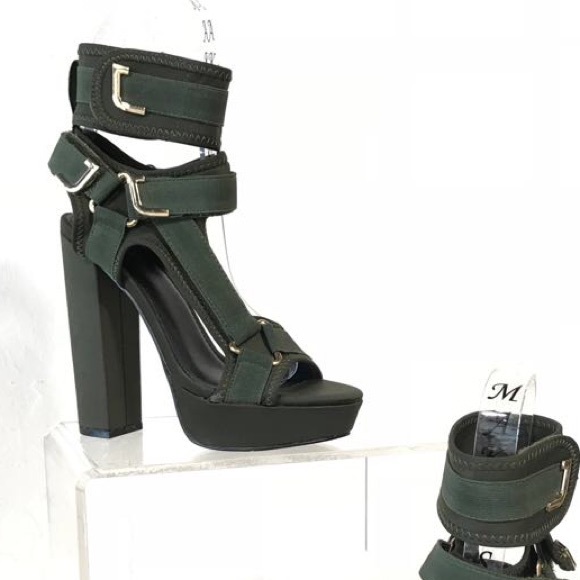 Liliana Glamrock Olive Green Heels - Picture 3 of 4